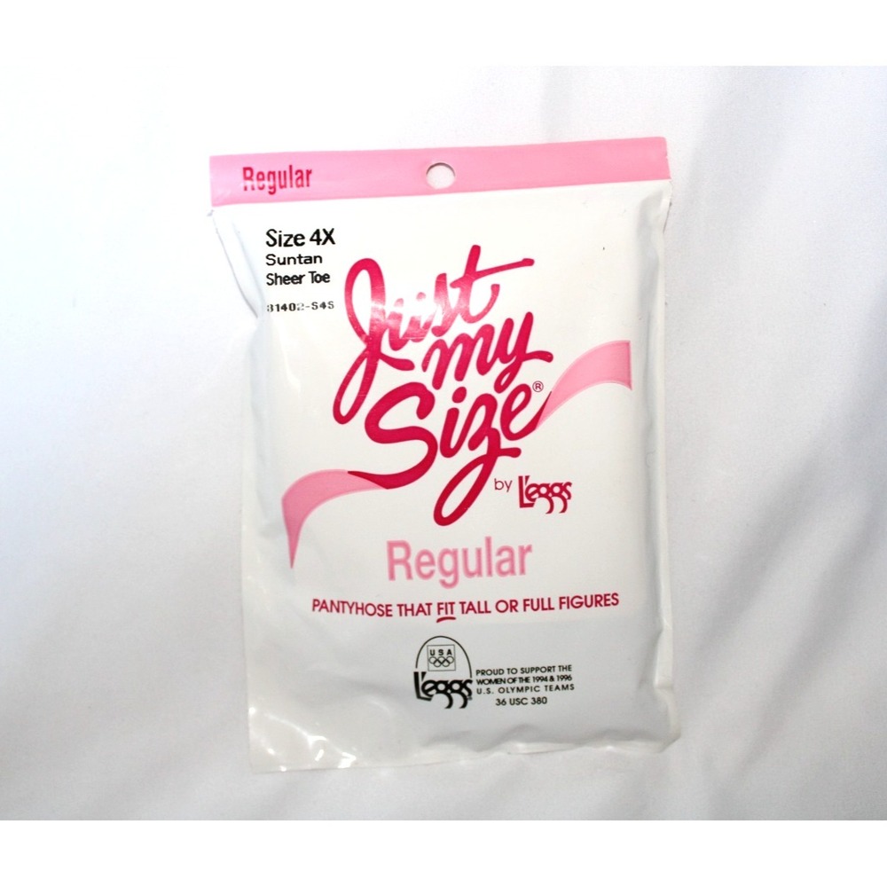 VTG Just My Size Pantyhose Suntan Brown Sheer Toe Regular 81426-S4S Sealed 4X